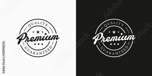 Illustrations of premium quality label stamp design concept