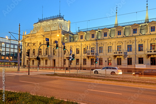  Łódź, Poland- view of the Poznański Palace.