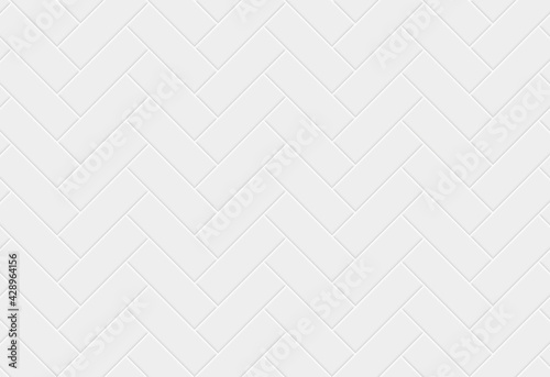 White ceramic tile herringbone seamless pattern. Parquet texture.