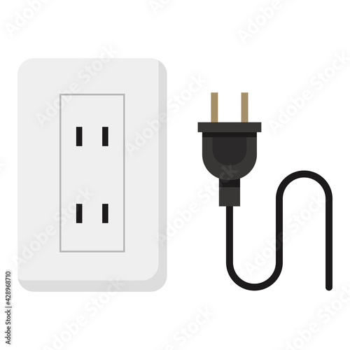 Outlet and plug icon コンセントとプラグのアイコン