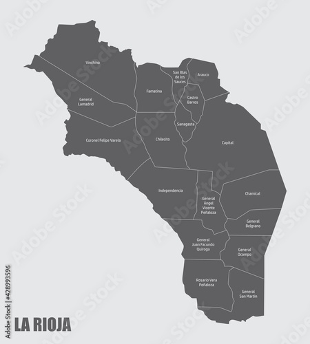 La Rioja province administrative map
