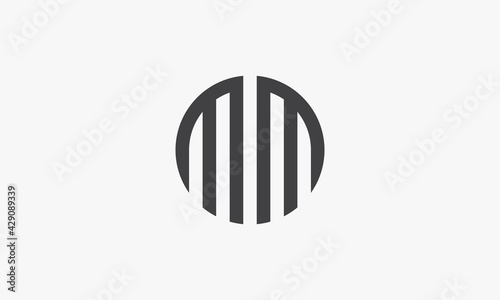 circle MM letter logo concept isolated on white background.