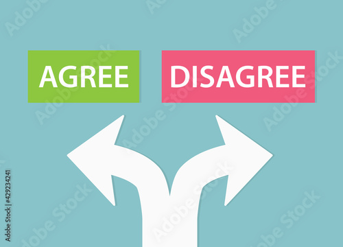 agree or disagree choice concept- vector illustration