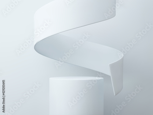 3D rendered podium for your product showcase. Blank Vector 3d illustration. 