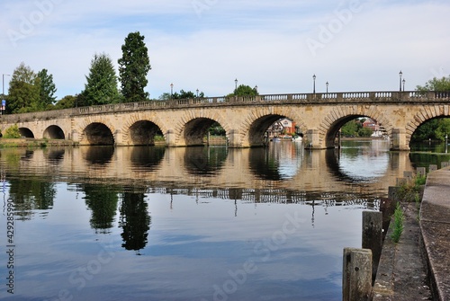 Maidenhead Bridge carrying the A4 road over the River Thames between Maidenhead, Berkshire and Taplow, Buckinghamshire, England, UK