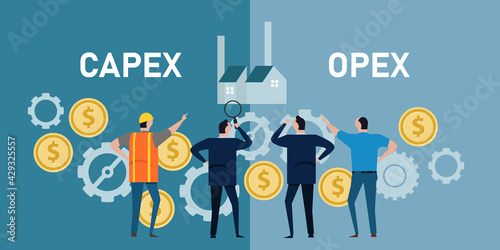 capex opex capital expenditure operation expenses gear coin finace operation by businessman