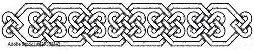 Celtic knot band, with shadows. Linear border made with Celtic knots for use in designs for St. Patrick's Day.