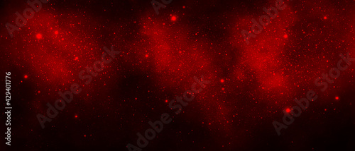 Abstract red and black starry universe 3d illustartion