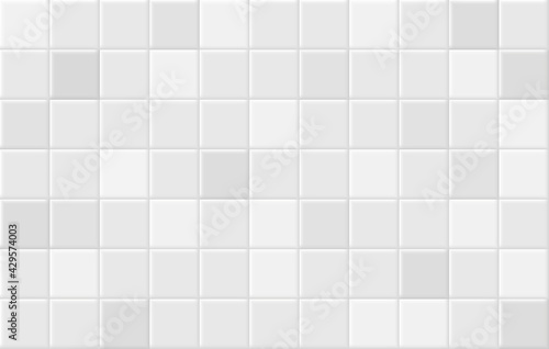 Square tiles seamless pattern. White ceramic tile background.