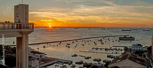 Panoramic image of the port of the Brazilian city of Salvador de Bahia