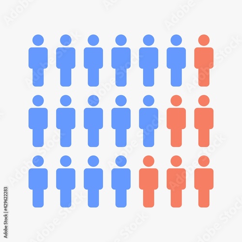 group of people illustration vector,man icon,people of different colors.