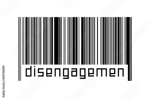 Barcode on white background with inscription disengagement below