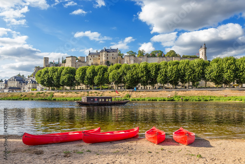 Chinon, France. Medieval royal castle on the banks of the Vienne river 