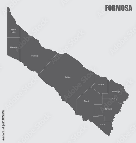 Formosa province administrative map