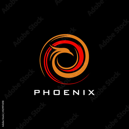  illustration phoenix vector logo icon, design template
