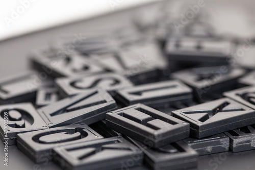 letterpress alphabet and number background