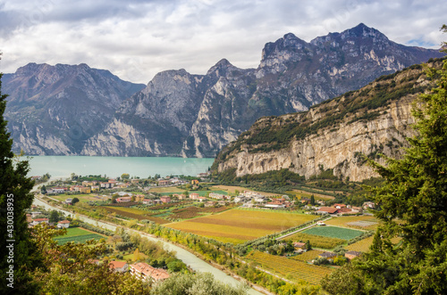 Village with mountains near Lake Garda in Italy - Trentino - Lombardy region