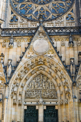 Details of St Vitus Cathedral in Prague, Czech Republic