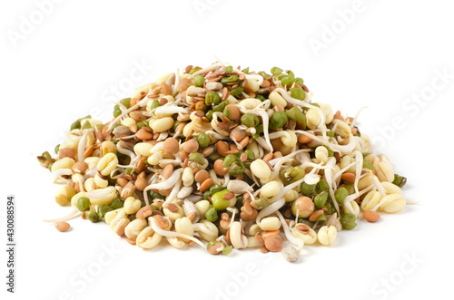 Mix of various germinated sprouts isolated