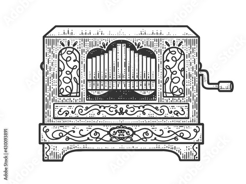 barrel organ sketch raster illustration