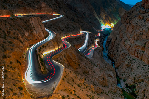 Road from Ouarzazate to Marrakech through the Atlas Mountains