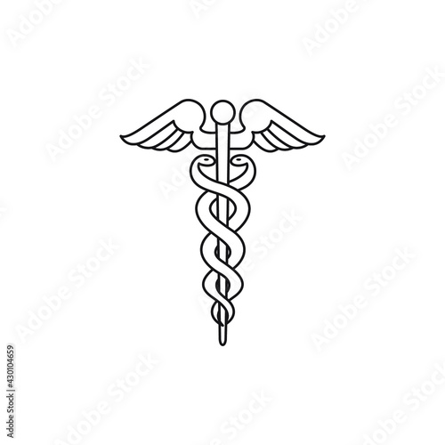 caduceus medical symbol on white