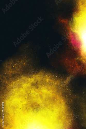 Abstract galaxy graphic in yellow
