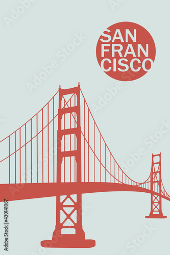 San Francisco city poster artwork. My own graphic design vector drawing.
