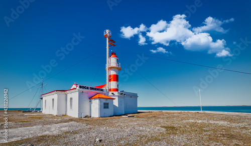 View of Punta Delgada lighthouse, Strait of Magellan, Chile
