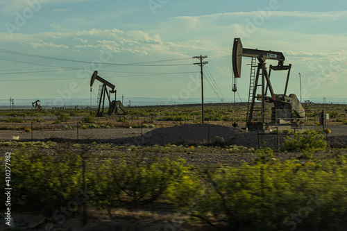 Oil Well Pump Jacks in the rural New Mexico desert