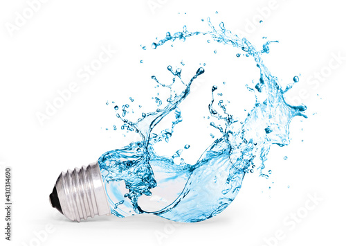 Lightbulb with water bursting out