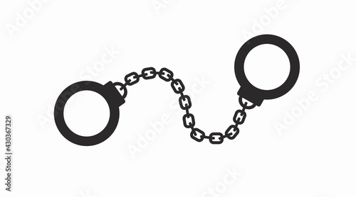 Handcuffs Icon. Vector isolated black and white illustration