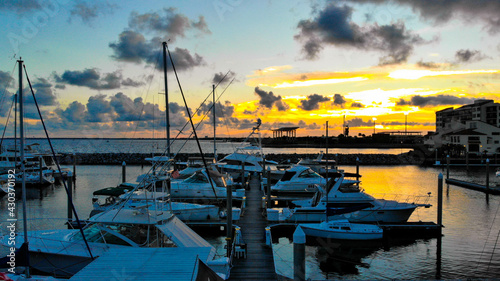 Sunset Over Boat Yard