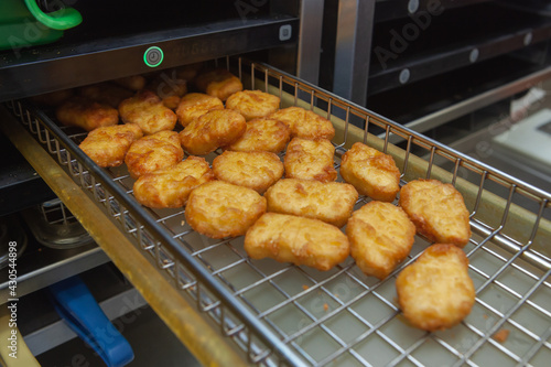 Cooking nuggets in the kitchen at McDonald's