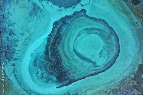 geyser lake altai aerial view from drone, blue lake landscape