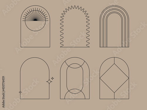 Vector set of design elements and shapes for abstract backgrounds and modern art -