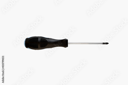 Black and blue cross screwdriver isolated on white background