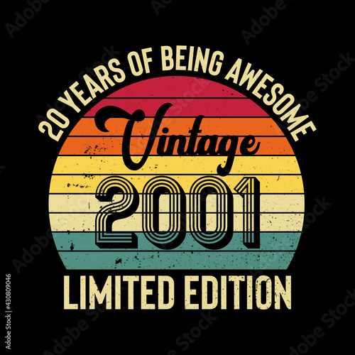 20 Year Old Gifts Vintage 2001 Limited Edition 20th Birthday