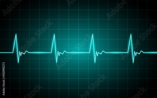 Neon glowing lines, Heartbeat concept, Lifeline background design