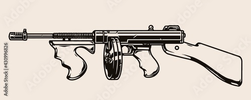 Gangster Tommy gun template