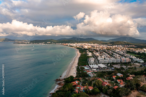 aerial image with drone from the international jurere beach in florianópolis Santa Catarina Brazil