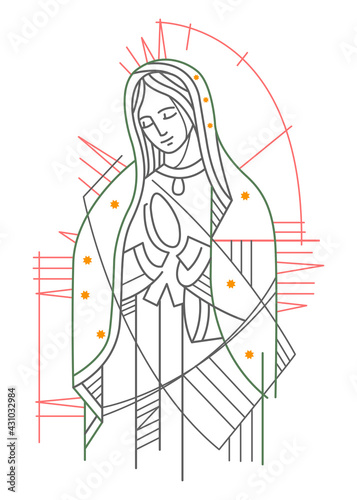 Digital illustration of Our Lady of Guadalupe