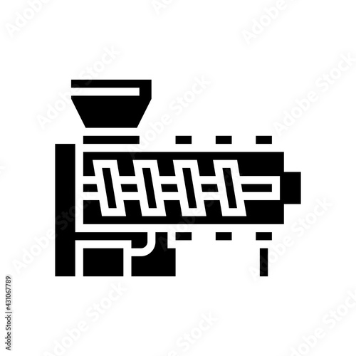 hot melt extrusion pharmaceutical production glyph icon vector. hot melt extrusion pharmaceutical production sign. isolated contour symbol black illustration