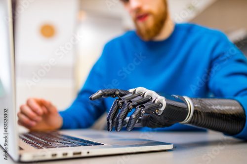 young man working freelance in laptop at home