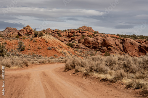 Dirt Road Intersection Through The Southern Utah Country Side