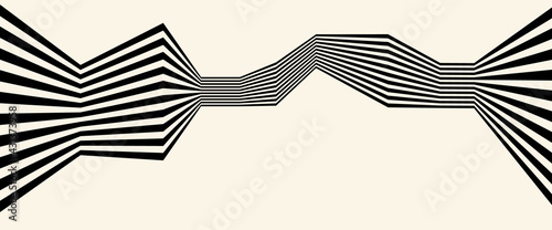 Abstract background with zigzag lines. Stripes optical art illusion.