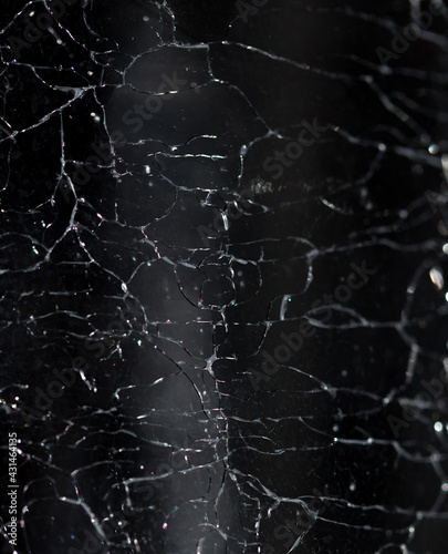Broken glass, studio shot with black background