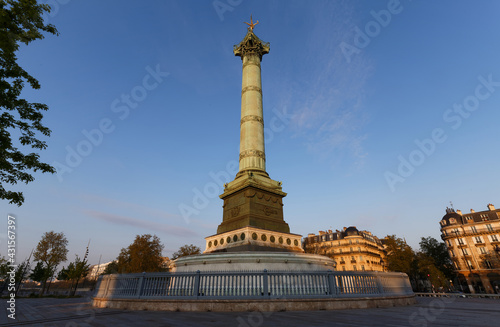 The July Column on Bastille square in Paris, France.