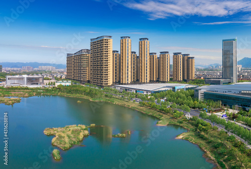Urban scenery of Yiwu City, Zhejiang Province, China