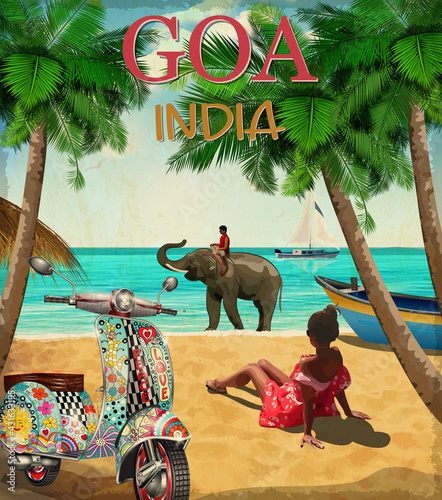 Goa. India vector poster.